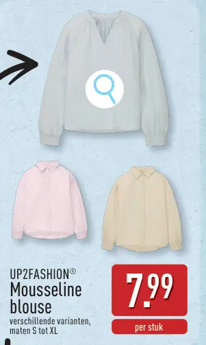 Promotie: Mousseline blouse