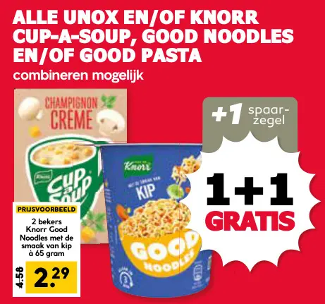 Aanbieding: Alle Unox en/of Knorr Cup-a-Soup, Good Noodles en/of Good Pasta