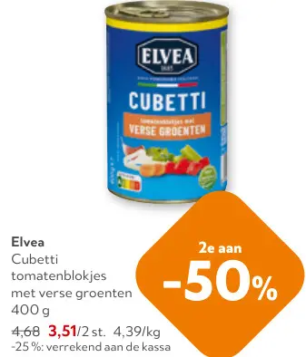 Promotie: Cubetti tomatenblokjes met verse groenten