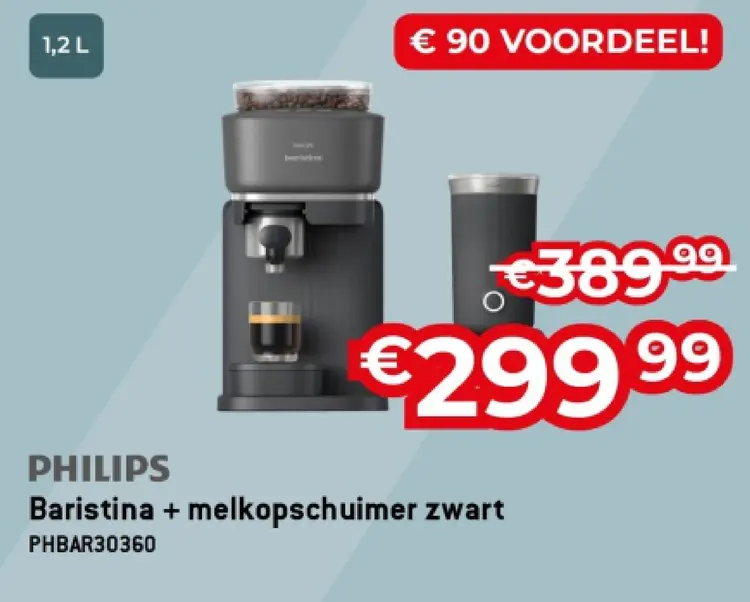 Promotie: Baristina + melkopschuimer zwart