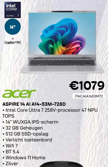 Promotie: Aspire 14 ai a14-53m-728d soundform motion tr