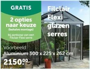 Promotie: Filclair Flexi glazen serres