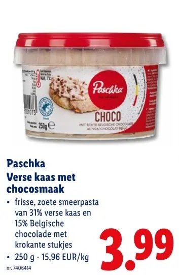 Promotie: Paschka Verse kaas met chocosmaak