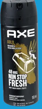 Aanbieding: 3 bussen Axe Deospray Gold 150ml