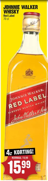 Aanbieding: Johnnie Walker Red Label Whisky 100 cl