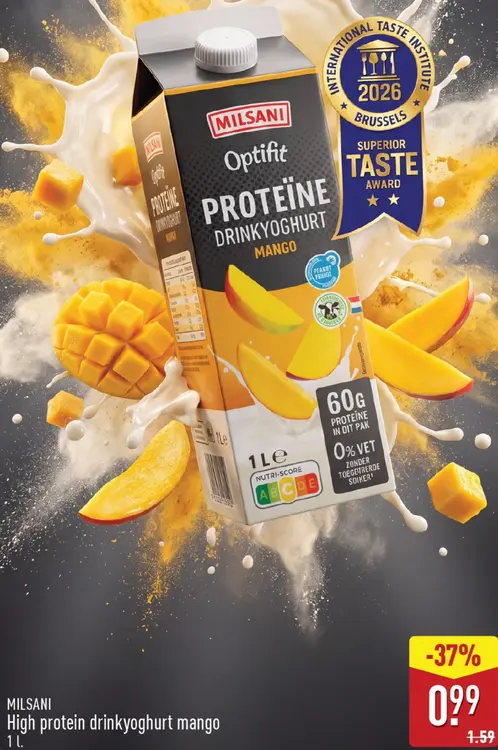 Aanbieding: High protein drinkyoghurt mango