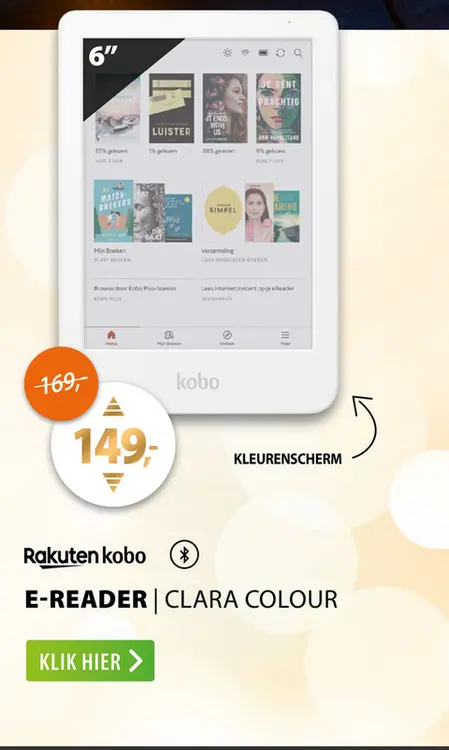 Aanbieding: Kobo Clara Colour Wit