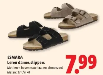 Aanbieding: Leren dames slippers