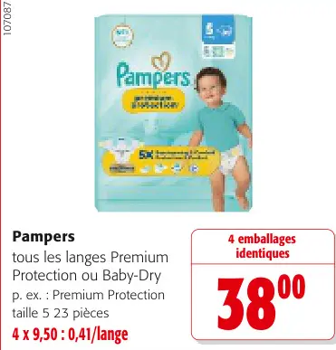 Offre: Tous les langes Premium Protection ou Baby-Dry