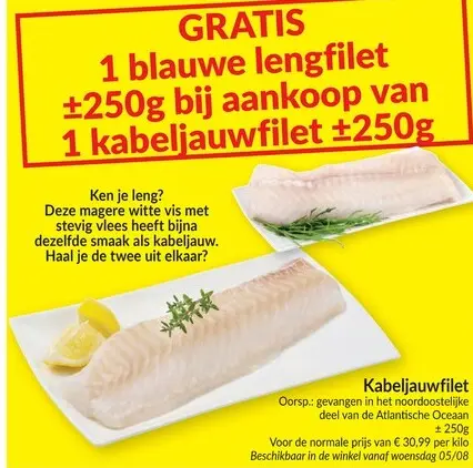 Promotie: Kabeljauwfilet