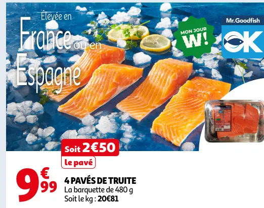 Promotie: 4 pavés de truite
