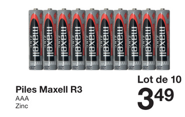 Offre: Piles Maxell R3