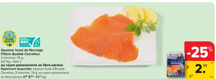 Offre: Saumon fumé de Norvège