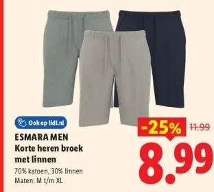 Aanbieding: Korte heren broek met linnen