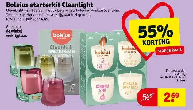 Promotie: Bolsius starterkit Cleanlight