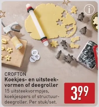Aanbieding: Koekjes- en uitsteekvormen of deegroller