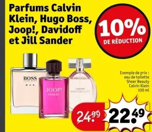 Offre: Parfums Calvin Klein, Hugo Boss, Joop!, David