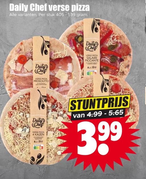 Aanbieding: verse pizza