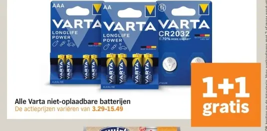 Aanbieding: Varta niet-oplaadbare batterijen