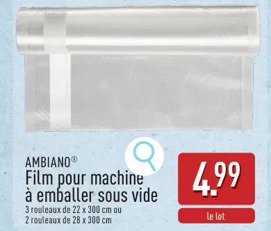 Offre: Film pour machine à emballer sous vide