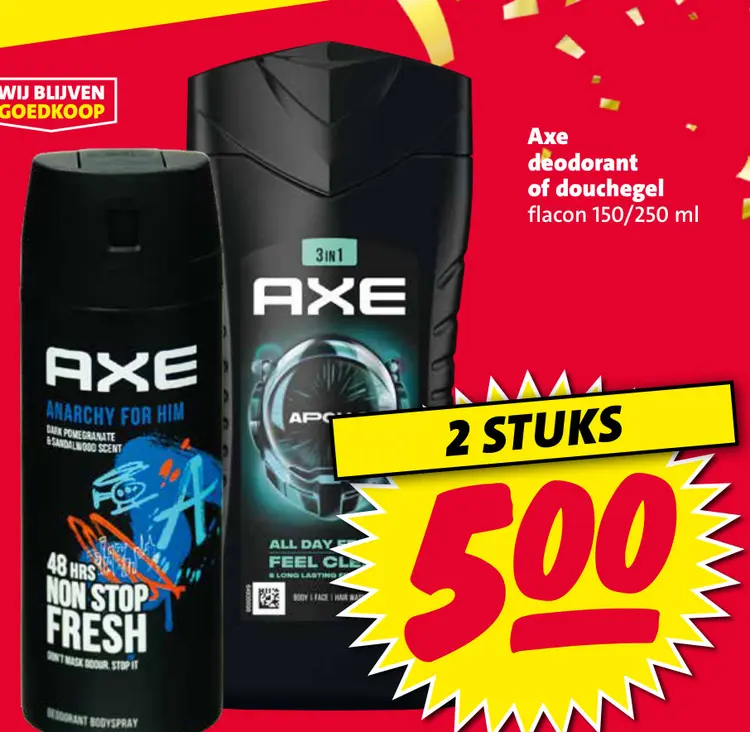 Aanbieding: Axe deodorant of douchegel