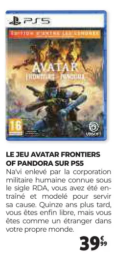 Offre: Avatar frontiers of pandora sur PS5