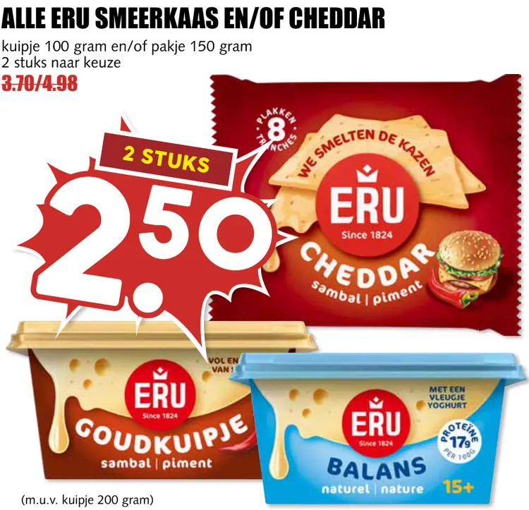 Aanbieding: Smeerkaas en/of cheddar