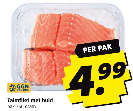 Aanbieding: Zalmfilet met huid