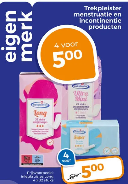 Aanbieding: Trekpleister menstruatie en incontinentie producten