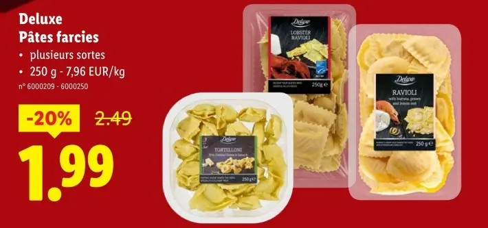 Offre: Pâtes farcies