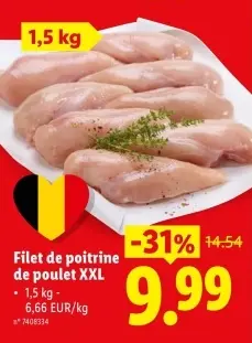 Offre: Filet de poitrine de poulet XXL