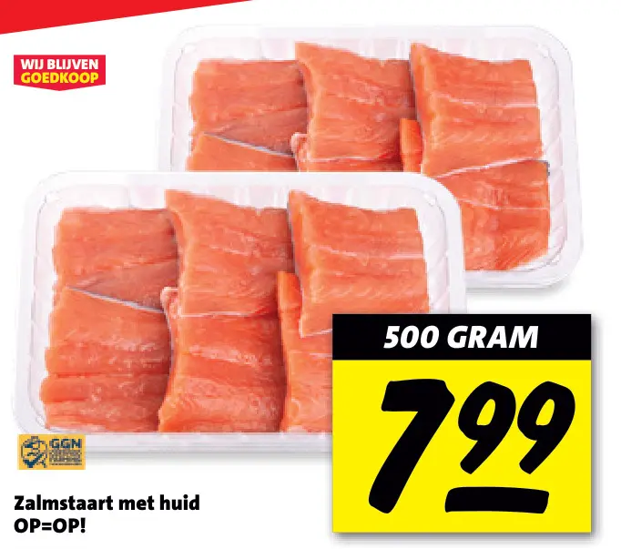 Aanbieding: Zalmstaart met huid
