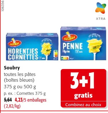 Offre: toutes les pâtes (boîtes bleues)