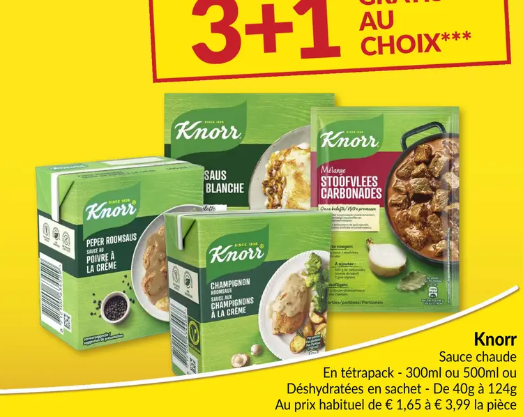 Offre: Knorr Sauce chaude