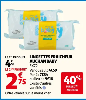 Offre: Lingettes fraicheur