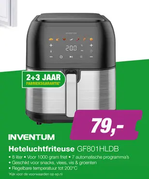 Aanbieding: Heteluchtfriteuse GF801HLDB