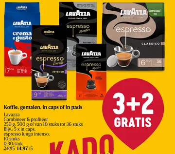 Aanbieding: Koffie, gemalen, in caps of in pads