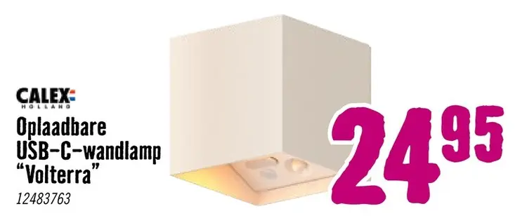 Aanbieding: Wandlamp buiten oplaadbaar usb-c met bewegingssensor