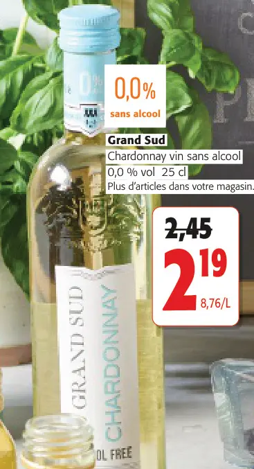 Offre: Chardonnay vin sans alcool