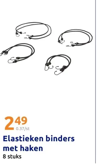 Aanbieding: Elastieken binders met haken