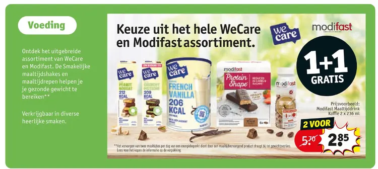 Aanbieding: Het hele WeCare en Modifast assortiment