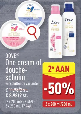 Promotie: One cream of douche-schuim
