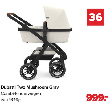 Aanbieding: Dubatti Two Mushroom Gray Combi-kinderwagen