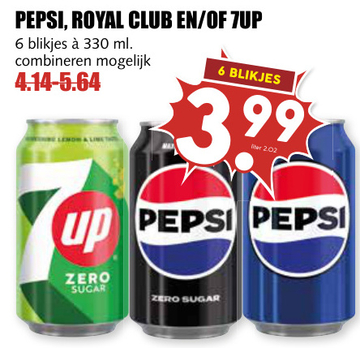 Aanbieding: PEPSI, ROYAL CLUB EN/OF 7UP