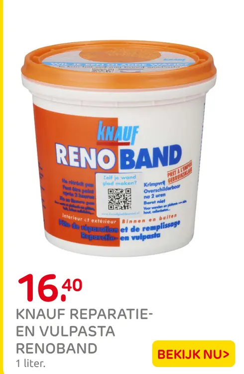 Aanbieding: Knauf reparatie- en vulpasta renoband