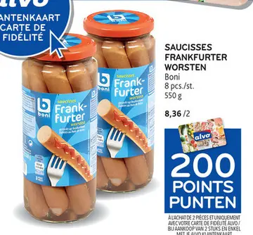 Offre: Saucisses frankfurter worsten