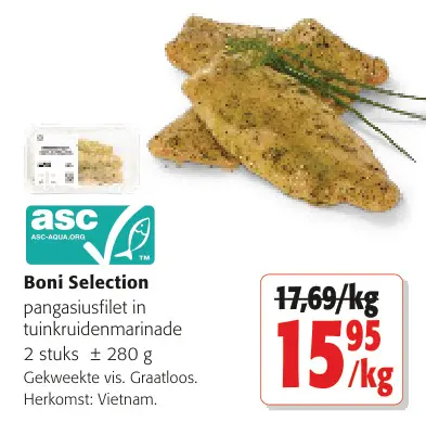 Promotie: pangasiusfilet in tuinkruidenmarinade