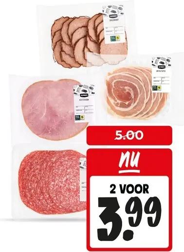 Aanbieding: Snijworst, achterham, grillworst of ontbijtspek