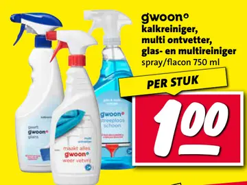 Aanbieding: gwoono kalkreiniger, multi ontvetter, glas- en multireiniger