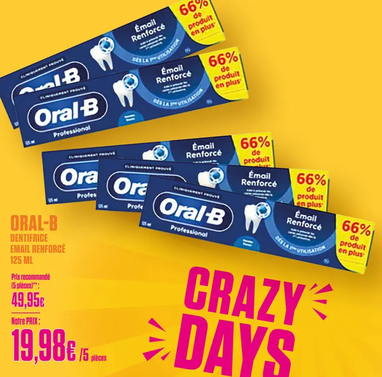 Offre: Oral-B Dentifrice Émail Renforcé 125 ml 